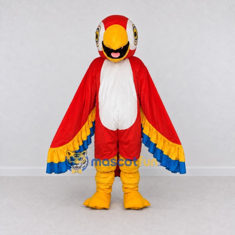 Custom Red Yellow and Blue Macaw Character Mascot Costume Adult Full Body Suit for Wildlife Events