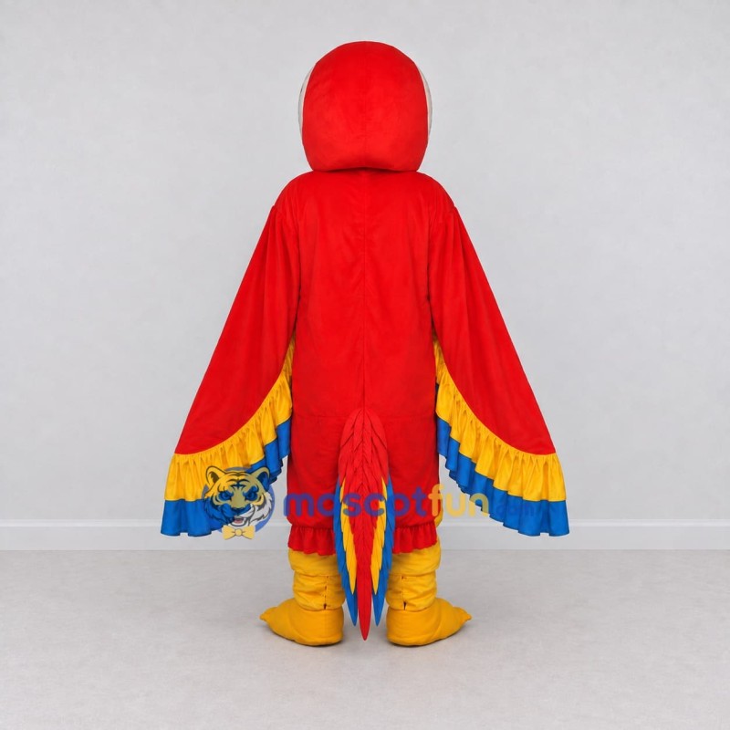 Custom Red Yellow and Blue Macaw Character Mascot Costume Adult Full Body Suit for Wildlife Events