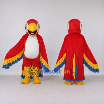 Custom Red Yellow and Blue Macaw Character Mascot Costume Adult Full Body Suit for Wildlife Events