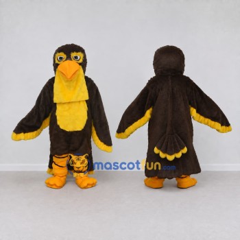Custom Brown and Yellow Bird Character Mascot Costume Adult Full Body Suit for School Events