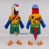 Custom Red and Blue Parrot Character in a Tropical Shirt Mascot Costume Adult Full Body Suit for Summer Events Custom Red and Blue Parrot Character in a Tropical Shirt Mascot Costume Adult Full Body Suit for Summer Events