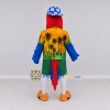 Custom Red and Blue Parrot Character in a Tropical Shirt Mascot Costume Adult Full Body Suit for Summer Events Custom Red and Blue Parrot Character in a Tropical Shirt Mascot Costume Adult Full Body Suit for Summer Events
