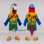 Custom Red and Blue Parrot Character in a Tropical Shirt Mascot Costume Adult Full Body Suit for Summer Events