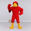 Custom Red and Yellow Muscular Bird Character Mascot Costume Adult Full Body Suit for Sports Events