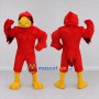 Custom Red and Yellow Muscular Bird Character Mascot Costume Adult Full Body Suit for Sports Events