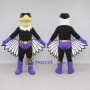 Custom Black and Purple Superhero Bird Character Mascot Costume Adult Full Body Suit for Theme Parties
