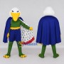Custom White Green and Blue Superhero Eagle Character Mascot Costume Adult Full Body Suit for Theme Parties