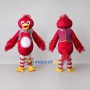 Custom Red and White Bird Character in a Vest Mascot Costume Adult Full Body Suit for Theme Parties