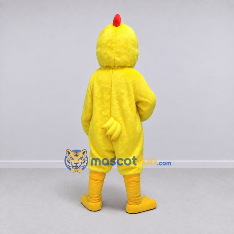 Custom Yellow and Red Chicken Character Mascot Costume Adult Full Body Suit for Farm Events Custom Yellow and Red Chicken Character Mascot Costume Adult Full Body Suit for Farm Events