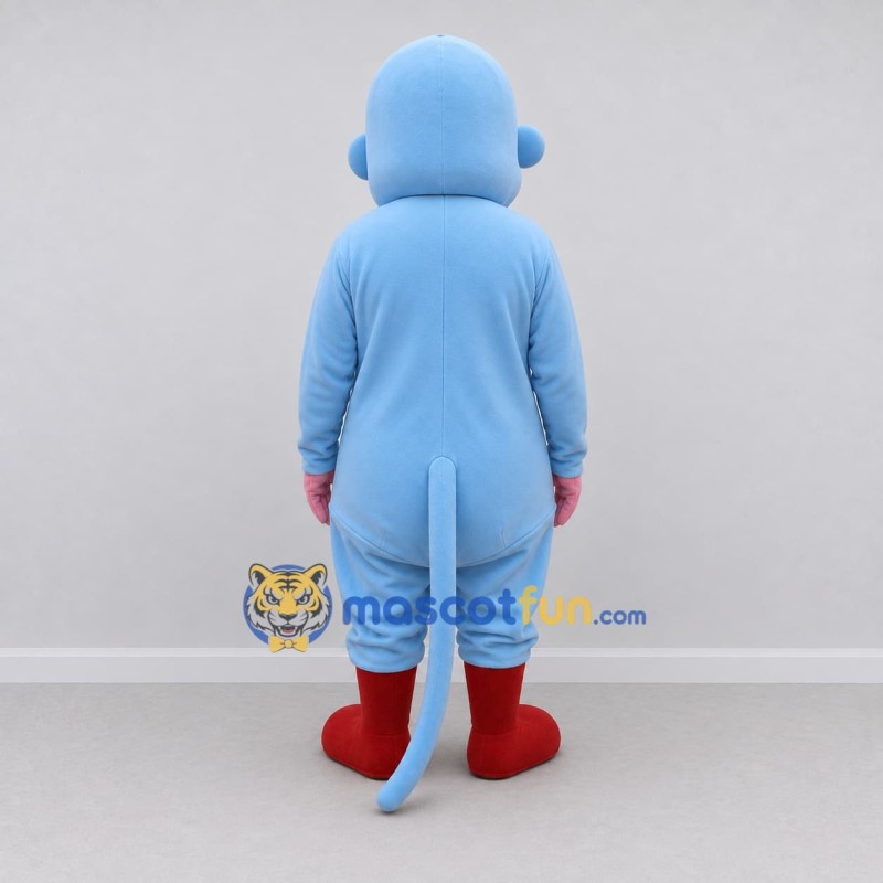 Custom Blue and Pink Monkey Character with a Bow Tie Mascot Costume Adult Full Body Suit for Theme Parties Custom Blue and Pink Monkey Character with a Bow Tie Mascot Costume Adult Full Body Suit for Theme Parties