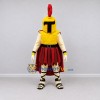 Custom Gold and Red Spartan Warrior Character Mascot Costume Adult Full Body Suit for Theme Parties Custom Gold and Red Spartan Warrior Character Mascot Costume Adult Full Body Suit for Theme Parties