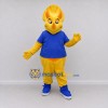 Custom Yellow and Blue Frilled Dinosaur Character in a T-Shirt Mascot Costume Adult Full Body Suit for Dinosaur Events Custom Yellow and Blue Frilled Dinosaur Character in a T-Shirt Mascot Costume Adult Full Body Suit for Dinosaur Events