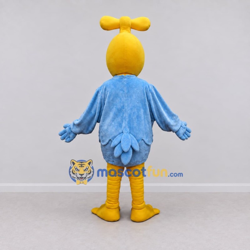 Custom Blue and Yellow Antenna Bird Character Mascot Costume Adult Full Body Suit for Theme Parties Custom Blue and Yellow Antenna Bird Character Mascot Costume Adult Full Body Suit for Theme Parties