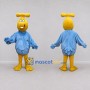 Custom Blue and Yellow Antenna Bird Character Mascot Costume Adult Full Body Suit for Theme Parties