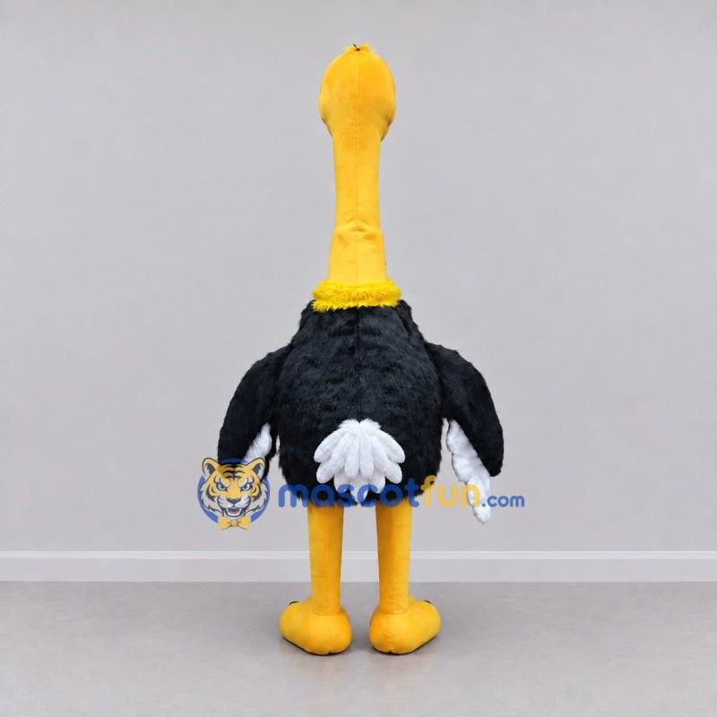Custom Black and Yellow Ostrich Character Mascot Costume Adult Full Body Suit for Wildlife Events Custom Black and Yellow Ostrich Character Mascot Costume Adult Full Body Suit for Wildlife Events