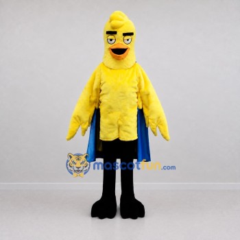 Custom Yellow and Blue Superhero Bird Character Mascot Costume Adult Full Body Suit for Theme Parties
