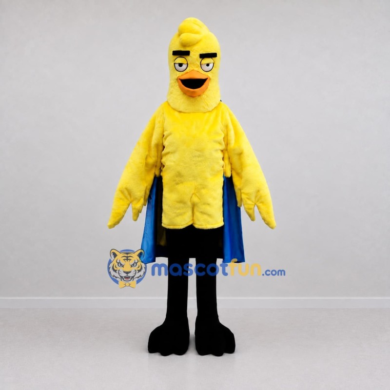 Custom Yellow and Blue Superhero Bird Character Mascot Costume Adult Full Body Suit for Theme Parties Custom Yellow and Blue Superhero Bird Character Mascot Costume Adult Full Body Suit for Theme Parties