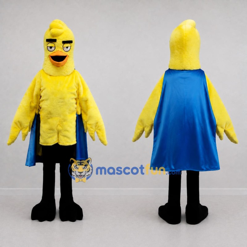 Custom Yellow and Blue Superhero Bird Character Mascot Costume Adult Full Body Suit for Theme Parties Custom Yellow and Blue Superhero Bird Character Mascot Costume Adult Full Body Suit for Theme Parties