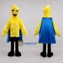 Custom Yellow and Blue Superhero Bird Character Mascot Costume Adult Full Body Suit for Theme Parties
