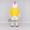 Custom White and Yellow Chicken Character in a T-Shirt Mascot Costume Adult Full Body Suit for Farm Events Custom White and Yellow Chicken Character in a T-Shirt Mascot Costume Adult Full Body Suit for Farm Events