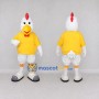 Custom White and Yellow Chicken Character in a T-Shirt Mascot Costume Adult Full Body Suit for Farm Events