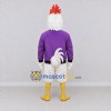 Custom White and Purple Rooster Character in a Sweater Mascot Costume Adult Full Body Suit for Farm Events Custom White and Purple Rooster Character in a Sweater Mascot Costume Adult Full Body Suit for Farm Events