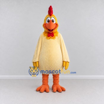 Custom Cream and Orange Chicken Character Mascot Costume Adult Full Body Suit for Farm Events Custom Cream and Orange Chicken Character Mascot Costume Adult Full Body Suit for Farm Events