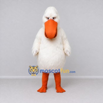 Custom White and Orange Pelican Character Mascot Costume Adult Full Body Suit for Ocean Events Custom White and Orange Pelican Character Mascot Costume Adult Full Body Suit for Ocean Events