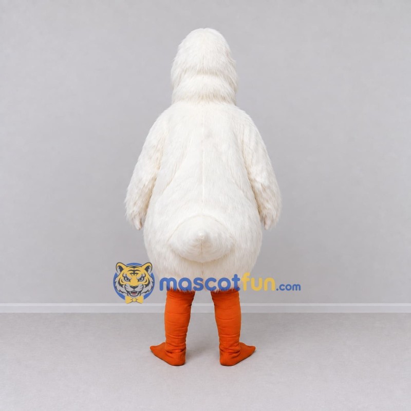 Custom White and Orange Pelican Character Mascot Costume Adult Full Body Suit for Ocean Events Custom White and Orange Pelican Character Mascot Costume Adult Full Body Suit for Ocean Events