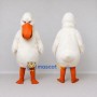 Custom White and Orange Pelican Character Mascot Costume Adult Full Body Suit for Ocean Events