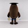 Custom Brown and Yellow Owl Graduate Character Mascot Costume Adult Full Body Suit for School Events Custom Brown and Yellow Owl Graduate Character Mascot Costume Adult Full Body Suit for School Events