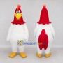 Custom White and Red Rooster Character Mascot Costume Adult Full Body Suit for Farm Events