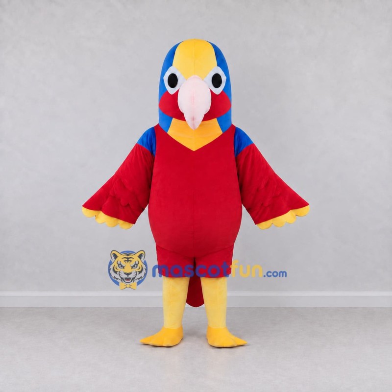 Custom Red and Blue Parrot Character Mascot Costume Adult Full Body Suit for Wildlife Events Custom Red and Blue Parrot Character Mascot Costume Adult Full Body Suit for Wildlife Events