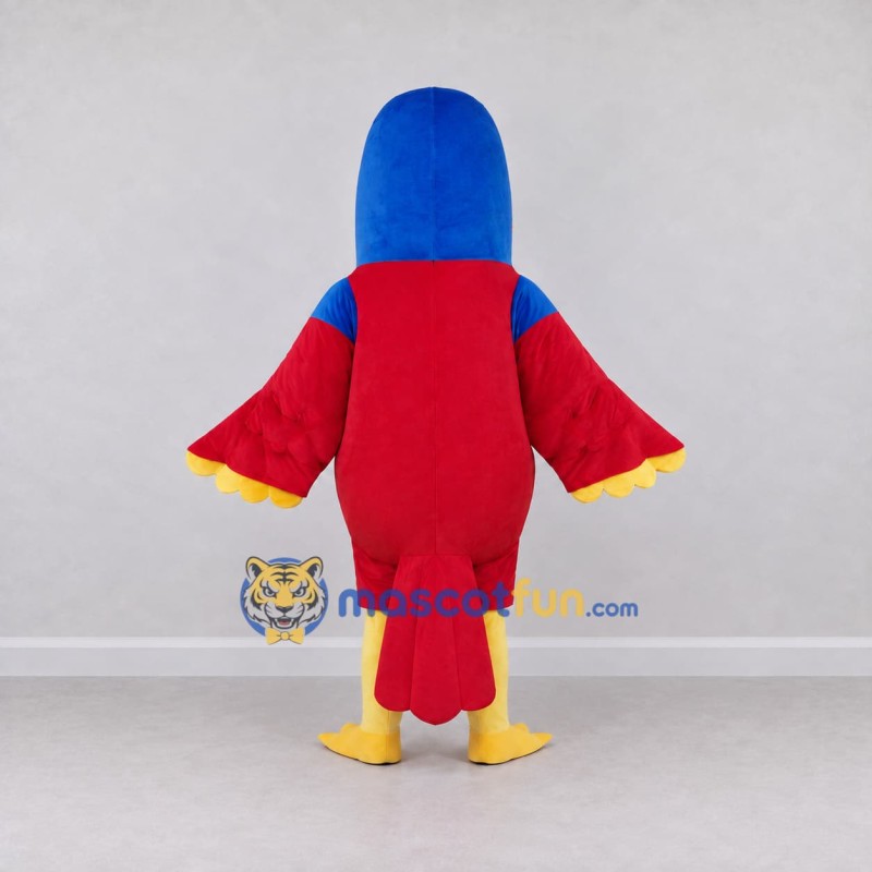 Custom Red and Blue Parrot Character Mascot Costume Adult Full Body Suit for Wildlife Events Custom Red and Blue Parrot Character Mascot Costume Adult Full Body Suit for Wildlife Events