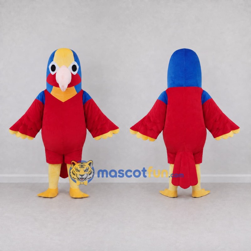 Custom Red and Blue Parrot Character Mascot Costume Adult Full Body Suit for Wildlife Events Custom Red and Blue Parrot Character Mascot Costume Adult Full Body Suit for Wildlife Events