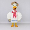 Custom White and Yellow Duck Character with a Sun Hat Mascot Costume Adult Full Body Suit for Summer Events