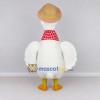Custom White and Yellow Duck Character with a Sun Hat Mascot Costume Adult Full Body Suit for Summer Events