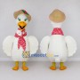 Custom White and Yellow Duck Character with a Sun Hat Mascot Costume Adult Full Body Suit for Summer Events