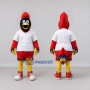 Custom Red and Blue Bird Character in a T-Shirt Mascot Costume Adult Full Body Suit for School Events