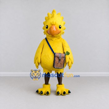 Custom Yellow and Orange Bird Character with a Satchel Mascot Costume Adult Full Body Suit for School Events Custom Yellow and Orange Bird Character with a Satchel Mascot Costume Adult Full Body Suit for School Events