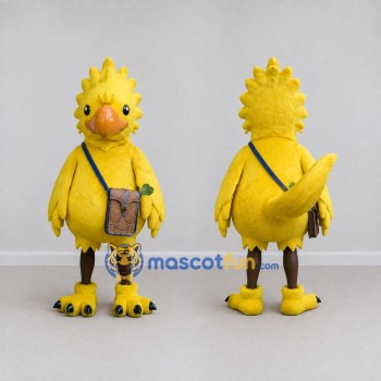 Custom Yellow and Orange Bird Character with a Satchel Mascot Costume Adult Full Body Suit for School Events