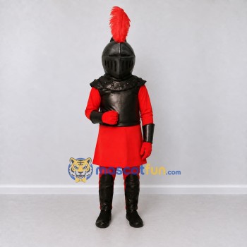 Custom Black and Red Armored Knight Character Mascot Costume Adult Full Body Suit for Theme Parties
