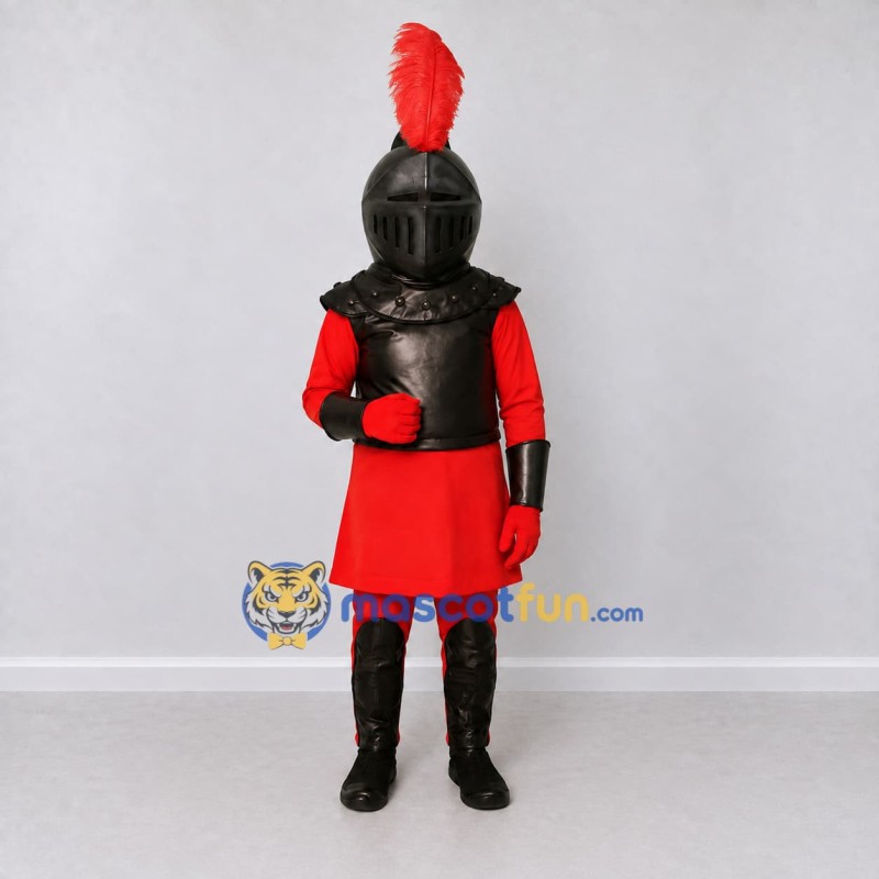 Custom Black and Red Armored Knight Character Mascot Costume Adult Full Body Suit for Theme Parties Custom Black and Red Armored Knight Character Mascot Costume Adult Full Body Suit for Theme Parties
