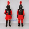 Custom Black and Red Armored Knight Character Mascot Costume Adult Full Body Suit for Theme Parties Custom Black and Red Armored Knight Character Mascot Costume Adult Full Body Suit for Theme Parties