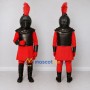 Custom Black and Red Armored Knight Character Mascot Costume Adult Full Body Suit for Theme Parties