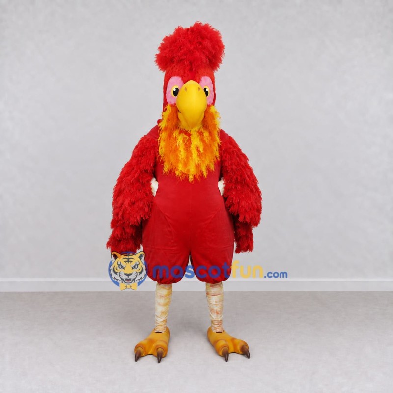 Custom Red and Yellow Crested Bird Character Mascot Costume Adult Full Body Suit for Theme Parties Custom Red and Yellow Crested Bird Character Mascot Costume Adult Full Body Suit for Theme Parties