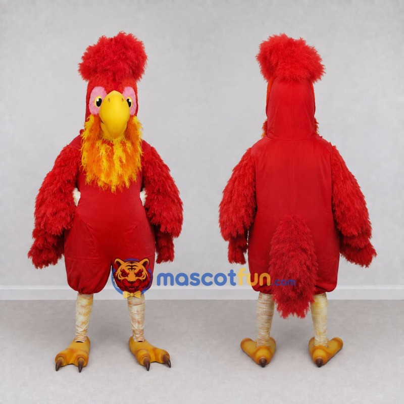 Custom Red and Yellow Crested Bird Character Mascot Costume Adult Full Body Suit for Theme Parties Custom Red and Yellow Crested Bird Character Mascot Costume Adult Full Body Suit for Theme Parties