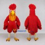 Custom Red and Yellow Crested Bird Character Mascot Costume Adult Full Body Suit for Theme Parties
