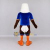 Custom Brown and White Bald Eagle Character in a Blue Shirt Mascot Costume Adult Full Body Suit for Sports Events Custom Brown and White Bald Eagle Character in a Blue Shirt Mascot Costume Adult Full Body Suit for Sports Events