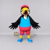 Custom Black and Pink Toucan Character in Casual Clothes Mascot Costume Adult Full Body Suit for Theme Parties Custom Black and Pink Toucan Character in Casual Clothes Mascot Costume Adult Full Body Suit for Theme Parties